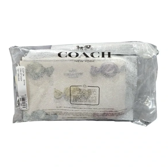 Coach Corner Zip Wristlet in
Candy Print with Charm Refined
Pebble Leather NWT - Picture 5 of 7